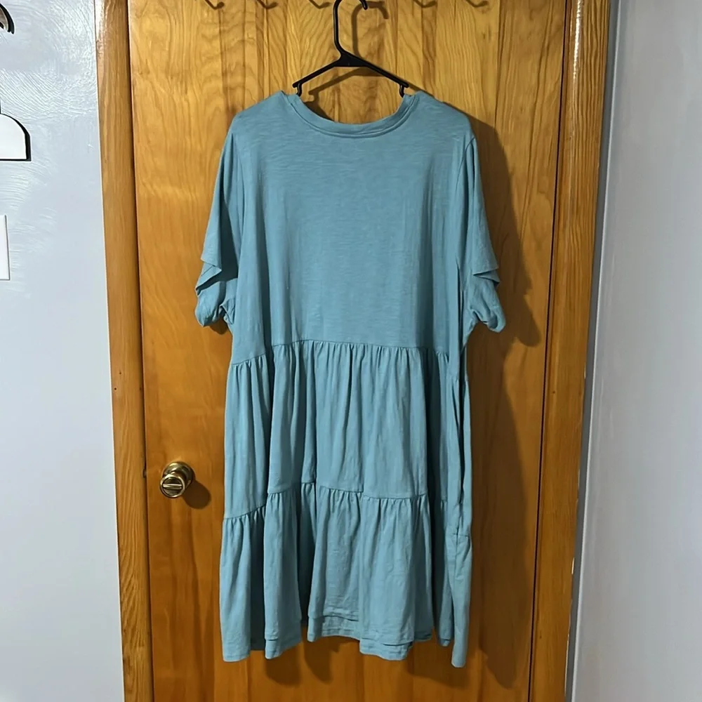 Old Navy Light Blue Tiered Midi Dress - Picture 3 of 3